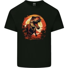 T-Rex Moon Landscape Dinosaurs Mens Light Cotton T-Shirt