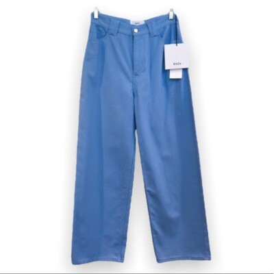 KkCo Meteor Pant in Sky Blue Wide Leg 100% Cotton Designer Canvas Pants 26 NWT
