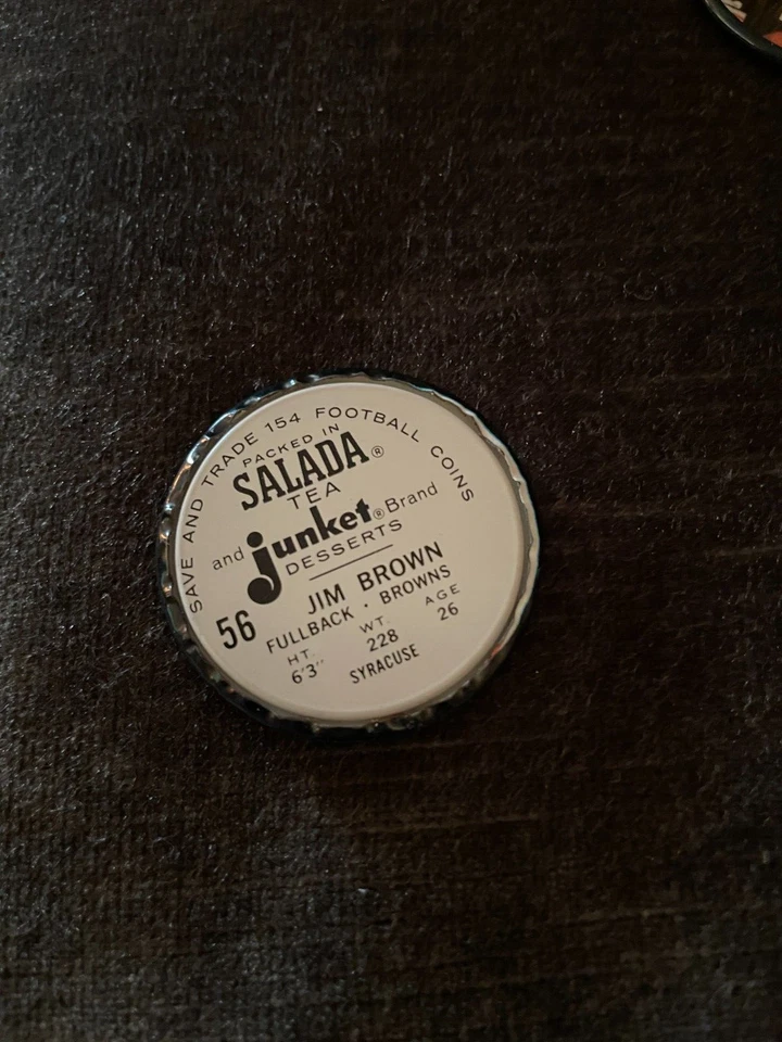 Moneda de fútbol americano Salada 1962 #56 Jim Brown Cleveland Browns como nueva #2 Foto 2 de 2
