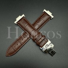 Genuine Leather Alligator Watch Strap Fits for Tissot PRX Clasp Adapter Brown US