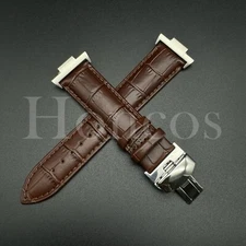 Genuine Leather Alligator Watch Strap Fits for Tissot PRX Clasp+Adapter Brown US