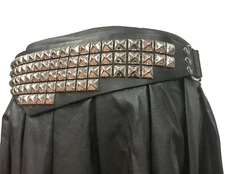 5 Row Stud Triangular Leather Belt Heavy-duty USA Made Rock Fetish Goth Metal 