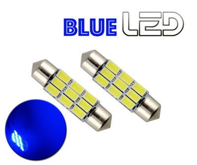 2 bulbs LED blue commute traffic anti fault C10W 41mm 41mm ceiling light