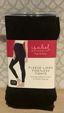 🍒 Ingrid & Isabel - Fleece Lined Footless Tights MATERNITY - Black- S/M