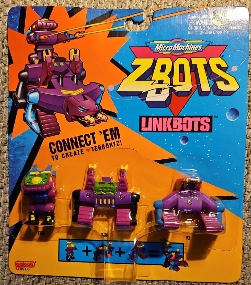 Vintage 1994 Galoob Micro Machines Z-Bots Zbots Linkbots Terroryz