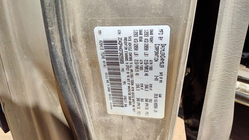 2003 2004 Dodge Caravan Ac Compressor Air Conditioner Pump Oem 3.3l 5005441ad - Image 4 of 4