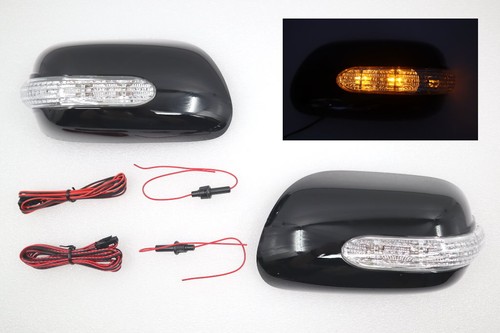 New Black Side Mirror Cover W/LED Turning Light For 1998 99 00~2005 IS300 IS200 - Picture 1 of 5