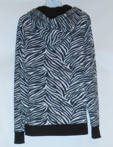 Victoria's Secret Pink French Terry Zebra Zip Hoodie Black & White XS NWT - Picture 2 of 2