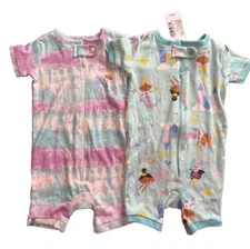 The Children’s Place Mermaid Snug Fit Cotton 1 Piece Pajamas 0-3 Mos NWT 2-Pk