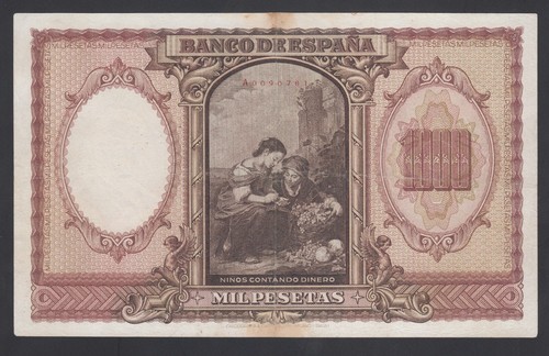 Spain 1000 Pesetas 09-01-1940 VF P. 120, Banknote, Circulated - Picture 2 of 2