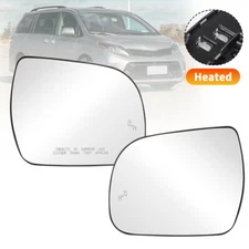 Right Left Side Wing Mirror Glass Heated Blind Spot For Toyota Sienna 2011-2019