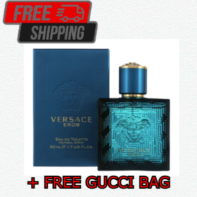 Versace Eros Eau de Toilette 1.7oz  Cologne for Men + Free Gucci Bag