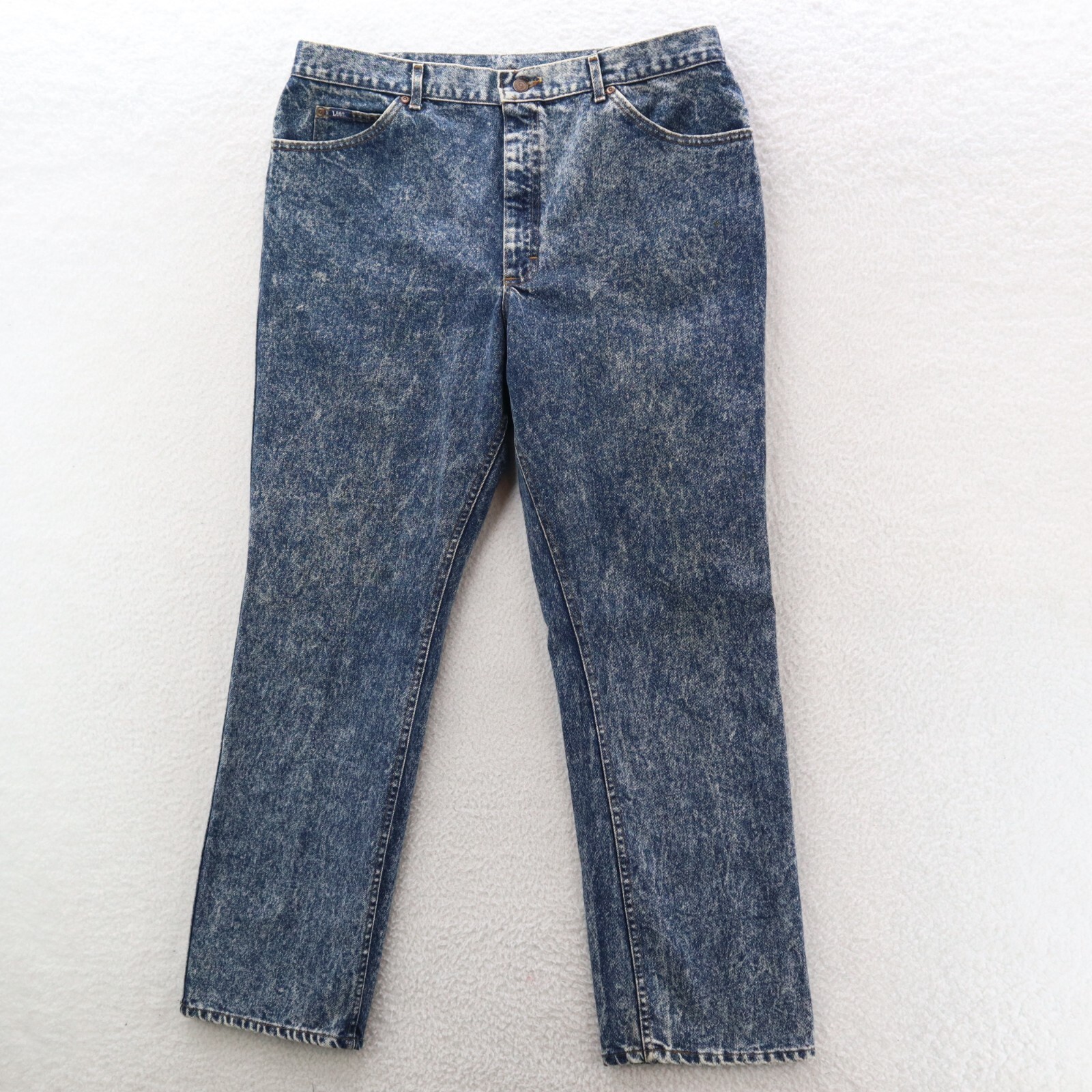 Vintage Lee Acid Wash Denim Jeans Men's 40x32 USA Union Made Blue Cotton