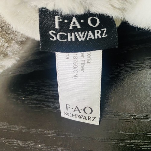 FAO SCHWARZ 12" Party Plush Puppy Sparkle Birthday Hat Grey & White Stuffed Toy - Picture 9 of 10