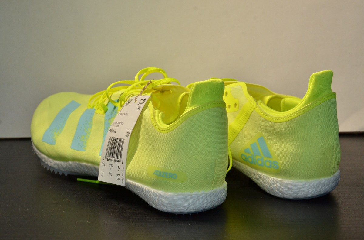 Adidas AdiZero Avanti Track Spikes Neon Green Blue FW2246 Mens