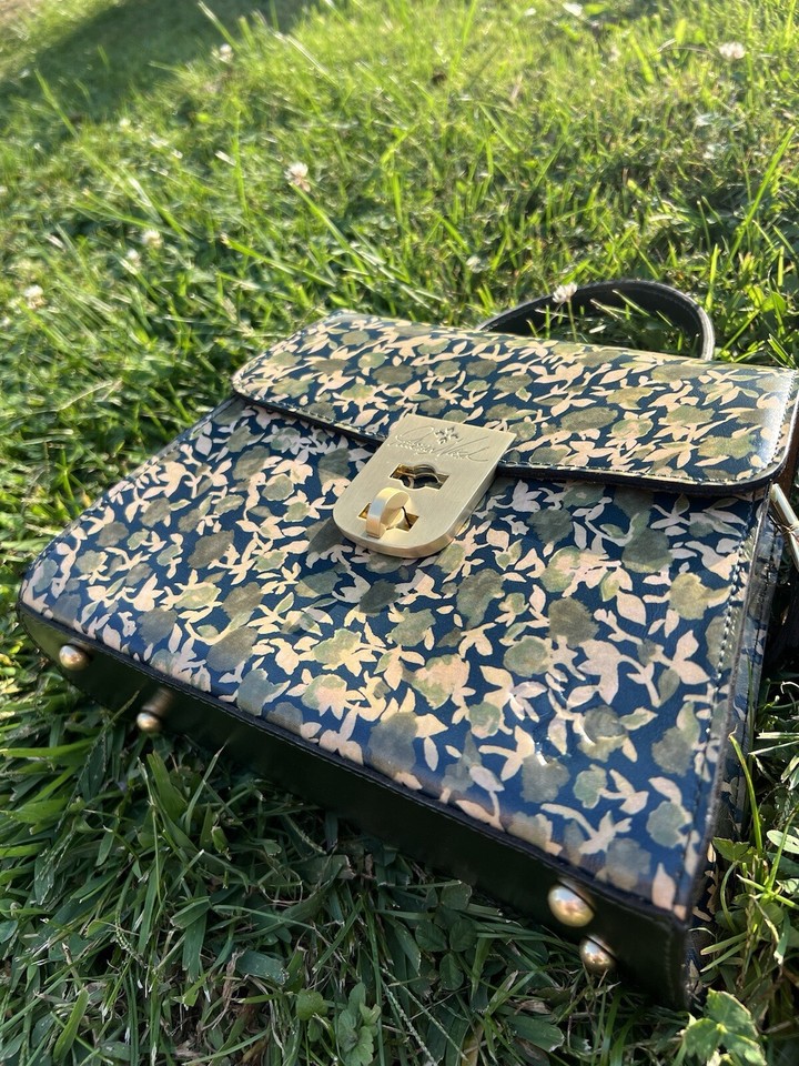 New Original Patricia Nash Olive Groves Chauny Top Handle Leather