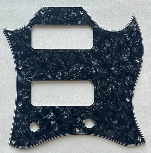 4 Ply Black Pearl Pickguard Fit US Gibson SG P90 Style Guitar Parts