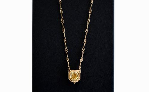🆕️JUDITH RIPKA CANARY CZ 14Kt Gold Clad over Sterling Silver Pendant Necklace - Picture 2 of 13