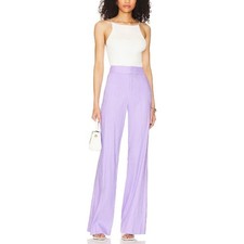 Alice + Olivia Dylan Lavender Purple High Waisted Linen Wide Leg Pants size 4