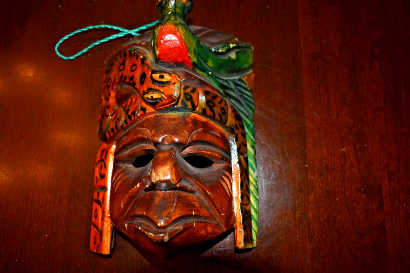 Central American Hand-Carved Wood Spirit Dance Mask Wall Hang