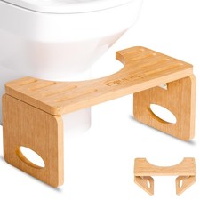 Beinilai Foldable Toilet Stool,7 Inches Poop Stool for Bathroom,Bamboo Toilet...