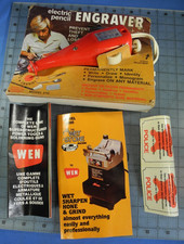 Vintage WEN 21C Electric Engraver Tool w/ Box, Brochure, Stickers TESTED USA
