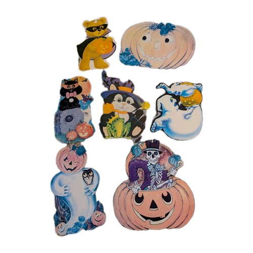 Lot 7 Vintage Eureka Halloween Die Cut Cutout Decorations