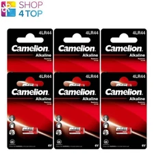 6 CAMELION 4LR44 ALKALINE BATTERIES 6V NO MERCURY 150mAh 1414A 1BL EXP 2026 NEW