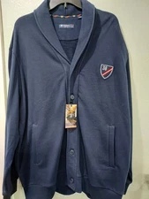 Daniel Cremieux Blue Luxury Cotton V Neck button up 2 Pockets XXL Sweater-New