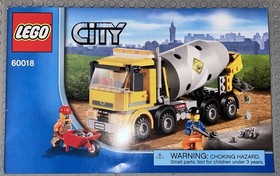 Lego 60018 City Cement Mixer Complete Set With Minifigures Manual