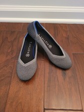 Rothy's The Flat Size 7 Shoes Cloud Gray Birdseye Solid Round Toe Ballet Slip On
