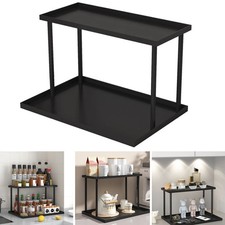 2 Layer Countertop Organizer Multipurpose Kitchen Rack Metal Storage Shelf UK