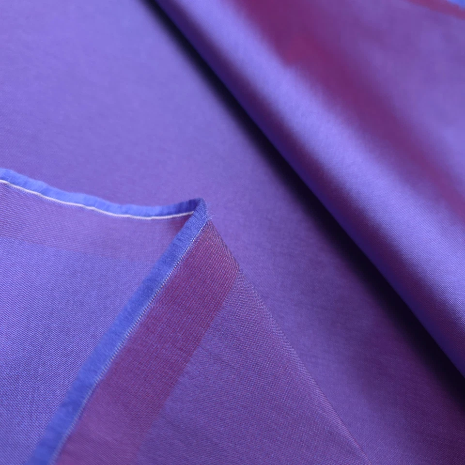 Purple Blue Two Tone Taffeta Fabric 58" By The Yard Iridescent Red Shot Silk - Image 2 of 4