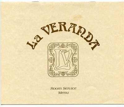 La Veranda Room Service Menu Hometel Suites 