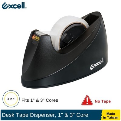 Excell Premium Dual-Core Tape Dispenser Weighted Base Fits 1'' & 3'' Cores No Tape