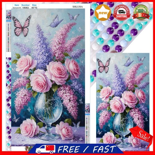 40x70cm Vase 5D DIY Full Drill Round Diamond Painting Kit for Home Wall ...