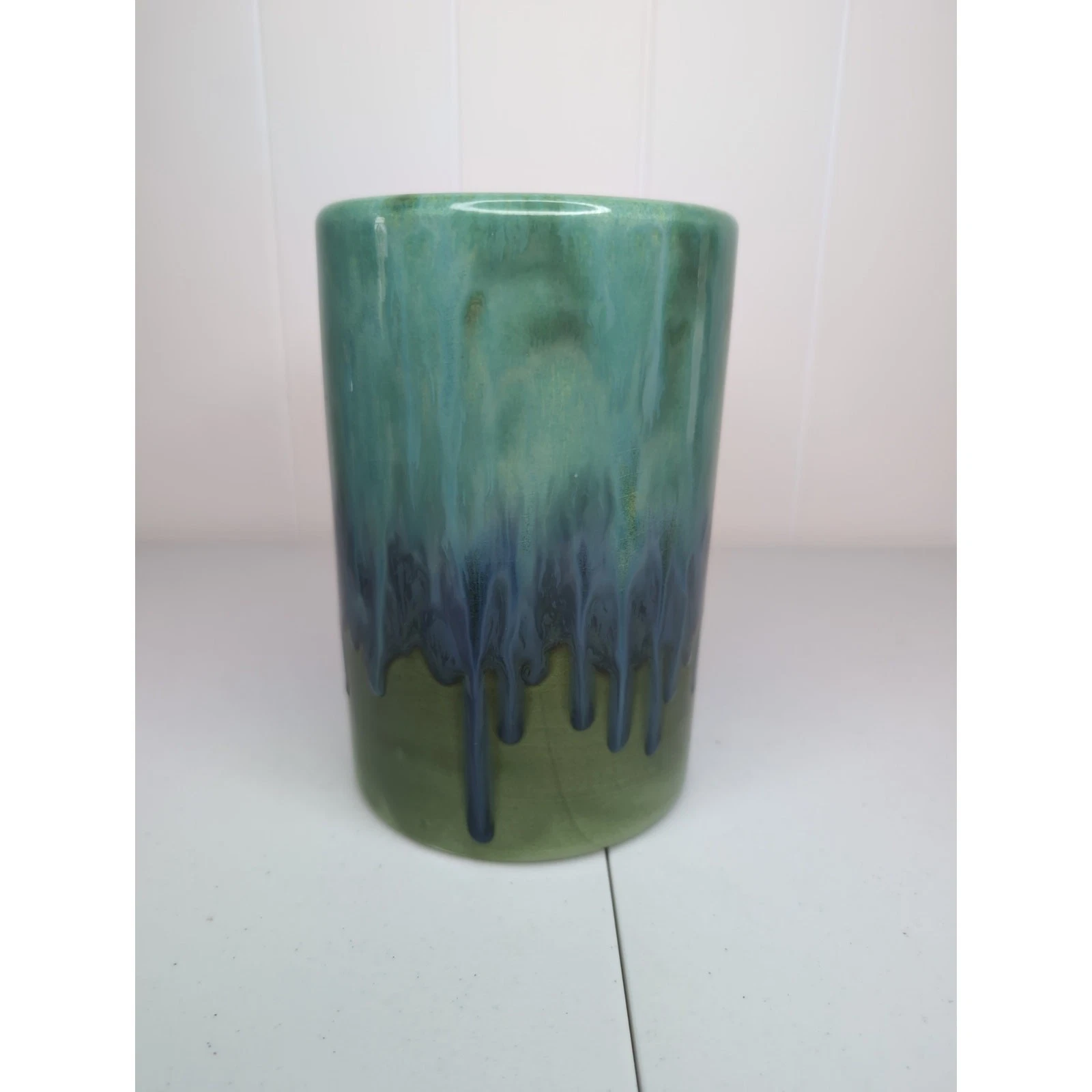 Mancer Ceramic Hand Painted Glazed Vase Made In Italy. Glazed Flower Vase.