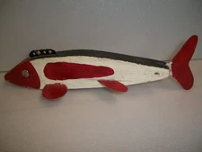 FISH DECOY WOOD SPEARING ICE FISHING LURE FOLK ART MINNESOTA CARVER ORIGINAL 9"