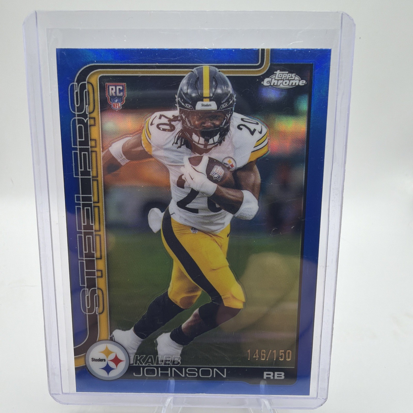2025 Topps Chrome - Kaleb Johnson - Blue Refractor Rookie SP /150 (RC) TRUE BLUE
