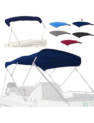 #ad 4 Bow Marine Grade Fade and Crack Resistant Bimini Top Replacement Cover Black $71.39