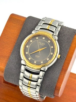 vintage citizen exceed euros 32mm Men Quartz Watch 5639-F60935 New Battery -f827