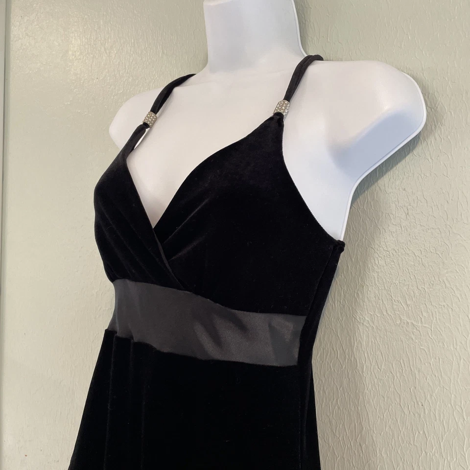 Vestido Vintage Años 90 M Cabricho Hada Grunge Terciopelo Asimétrico Y2K Babydoll Negro Foto 4 de 4