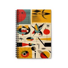 Mid-Century Abstract Collage Spiral Notebook Ruled