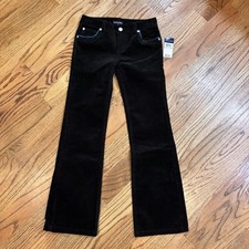 Ralph Lauren Girls Black Corduroy Pants Size 10 Straight Leg NWT