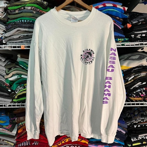 Vintage Bahamas dolphin encounter tourist tee XL