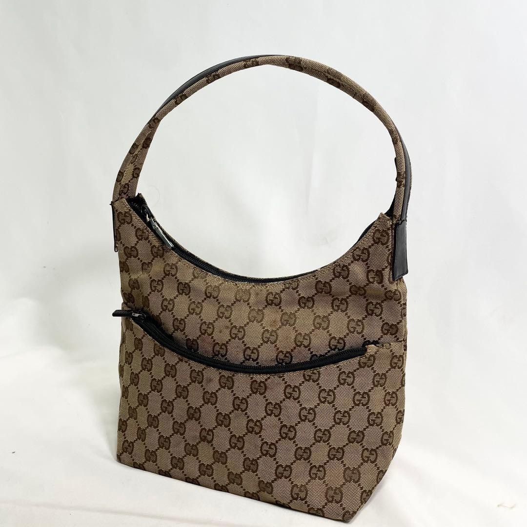 Authentic Gucci GG Pattern One Shoulder Canvas Br… - image 1