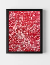 GUAJARDO Original Modern Expressionism Flower Paisley 14X17 Paper Signed Art