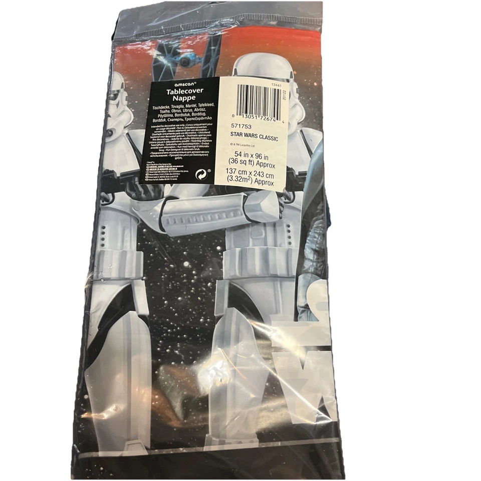 "Mantel de plástico Star Wars Amscan 52""x96"" Stormtrooper fiesta de cumpleaños clásico" Foto 2 de 4