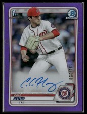 Cole Henry 2020 Bowman Draft #CDA-CHE Chrome Purple Auto Washington Nationals
