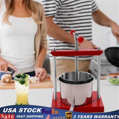 Fruit and Wine Manual Press 6L Cider Press Stainless Steel with Filter Bag New